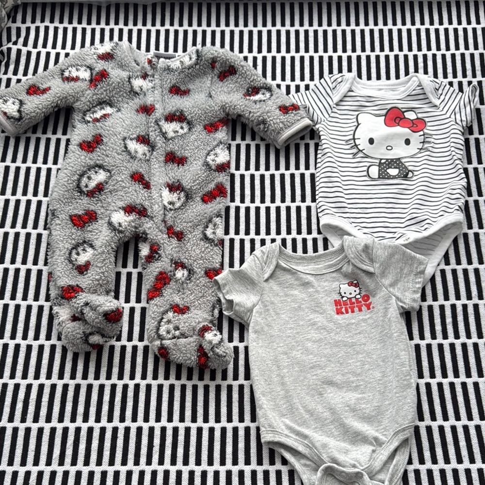Hello Kitty Baby Outfit Set - Gray and Red